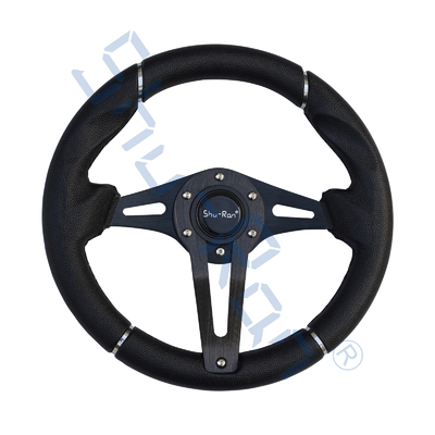 Golf Cart Challenger Black Grip/Black Spokes Steering Wheel For Club Car, EZGO, And Yamaha