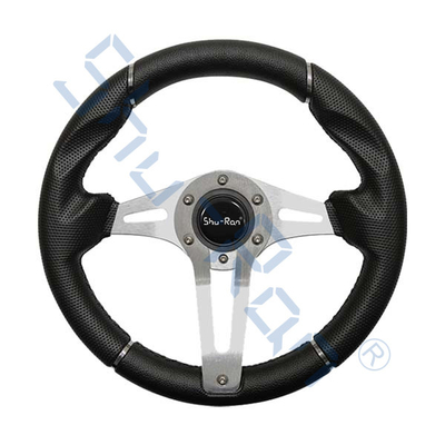 Golf Cart Challenger Black Grip/Aluminum Spokes Steering Wheel For Club Car, EZGO, And Yamaha