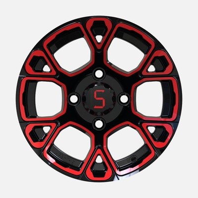 ShuRan Exclusive 12 Inch Golf Cart Red/Glossy Black Aluminum Wheels