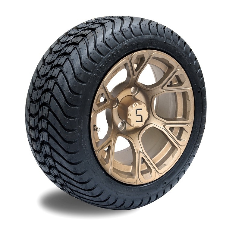 Combo 12 Inch Golf Cart Wheels And Tires 215/35-12 4PLY Rating DOT Approved