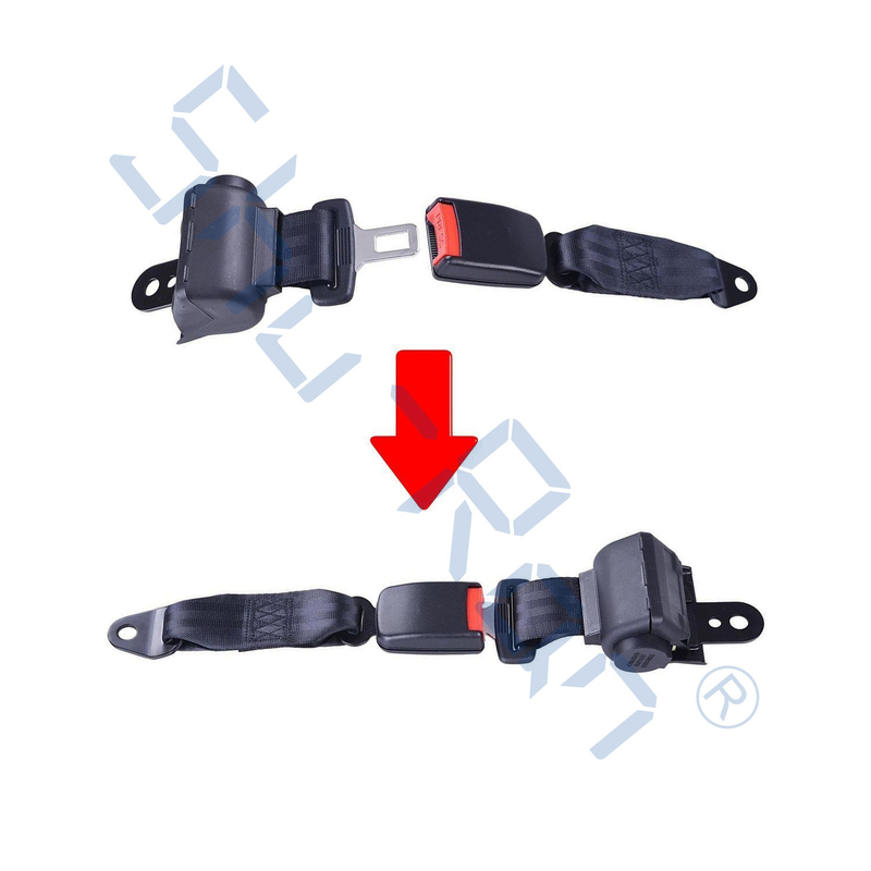 Black Retractable Golf Cart Seat Belt Kit Club Car EZGO Yamaha 4 Passenger Universal