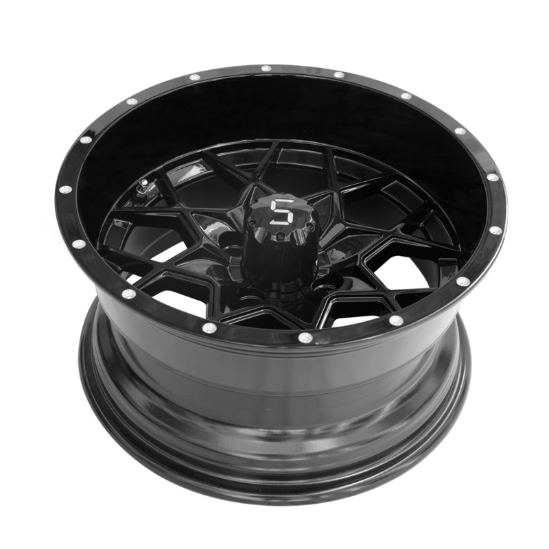 Vortex 14 Inch Golf Cart Aluminum Wheels Glossy Black PCD 4/101.6