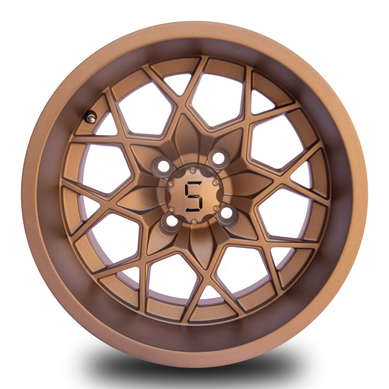 12 / 14 Inch Bronze Golf Cart Aluminum Wheels 4X4 Bolt Pattern -25 ET 101.6 PCD
