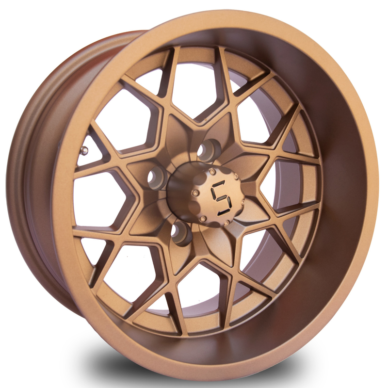 12 / 14 Inch Bronze Golf Cart Aluminum Wheels 4X4 Bolt Pattern -25 ET 101.6 PCD