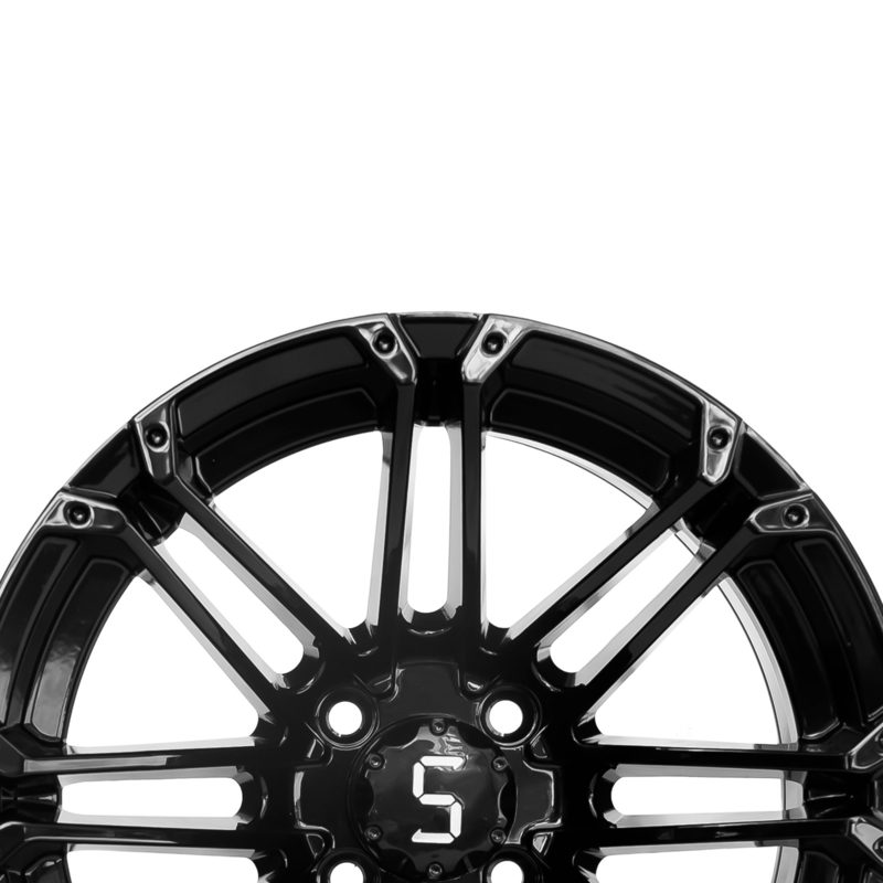 12x7 Golf Cart Rims Gloss Black Aluminum Alloy Rim 4x4 Bolt Pattern 101.6 PCD