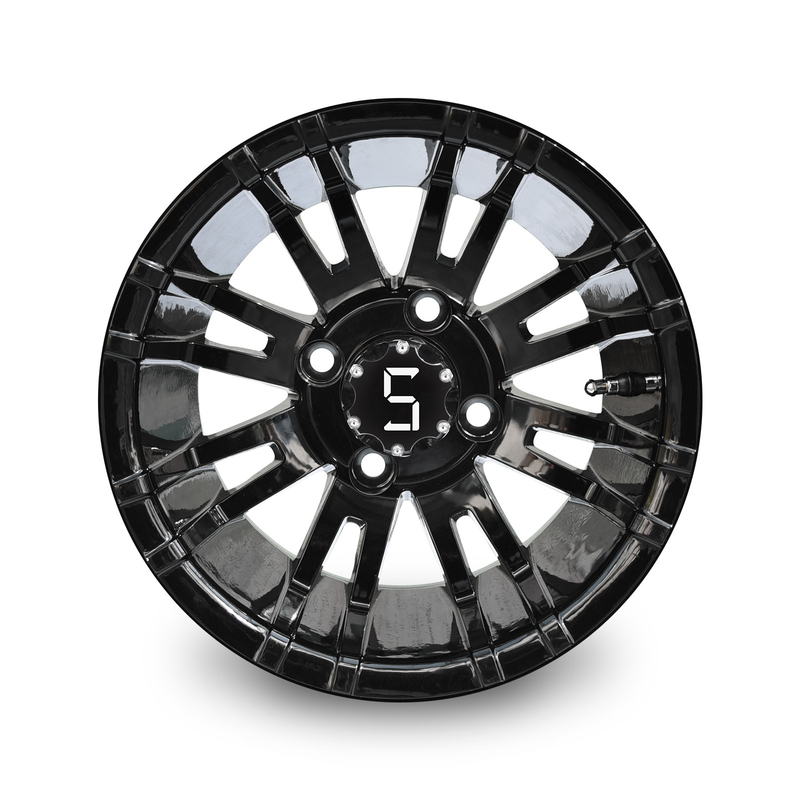 12'' Aluminum Alloy Glossy Black Wheels For Club Car, EZGO, YAMAHA Golf Carts