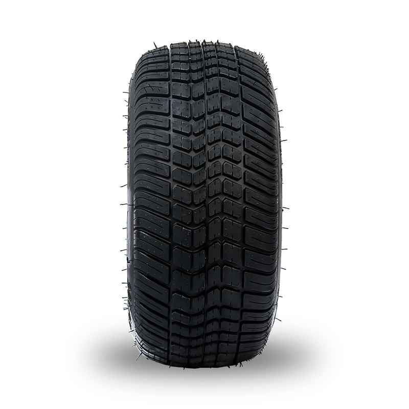 10'' Golf Cart Rim And 205/50-10 DOT Street Tire Assembly - Machined/Glossy Black