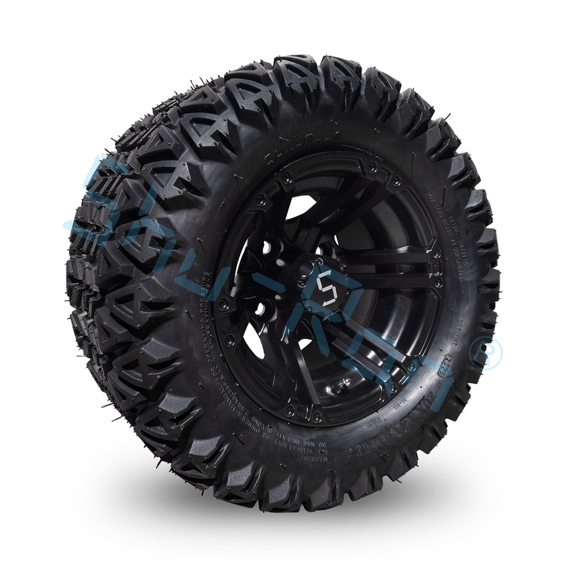 20*10-10 All Terrain Golf Cart Tires And Wheels Aluminum Alloy 10 Inch 4 PLY Tubeless