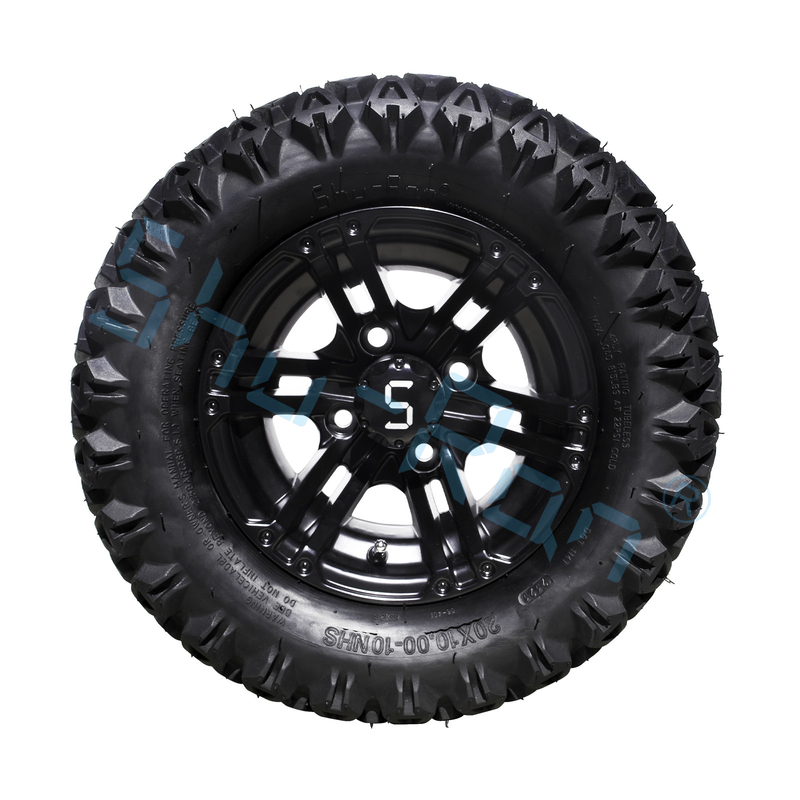 20*10-10 All Terrain Golf Cart Tires And Wheels Aluminum Alloy 10 Inch 4 PLY Tubeless