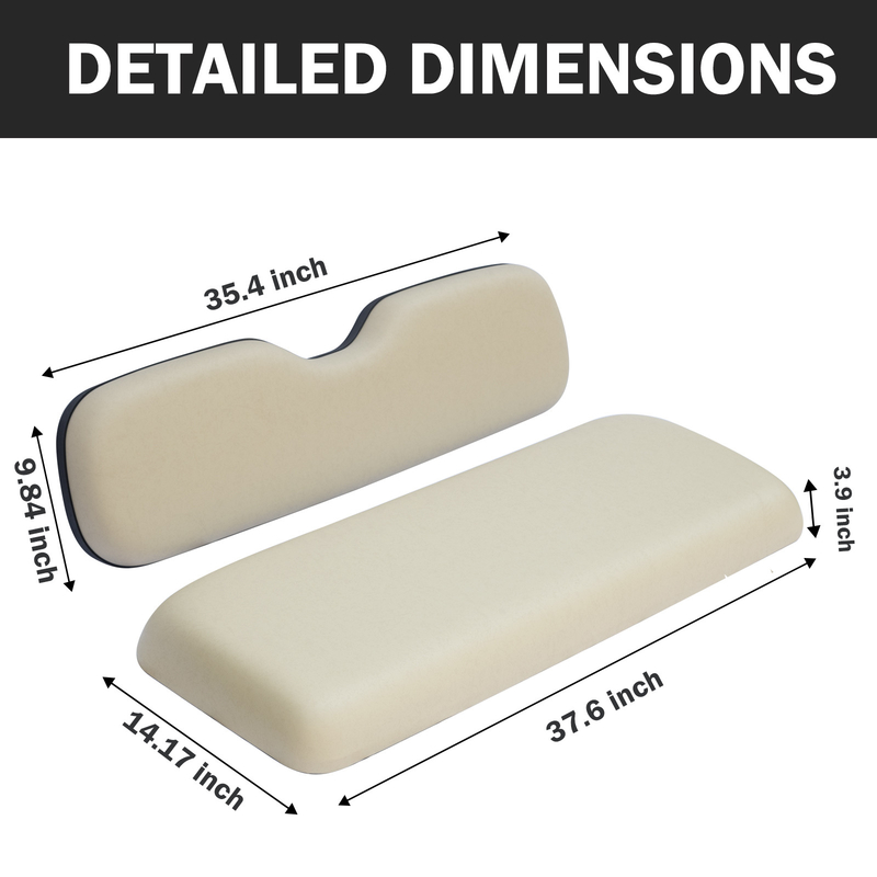 Universal Buff Golf Cart Rear Seat Replacement Cushions PU Material For Club Car