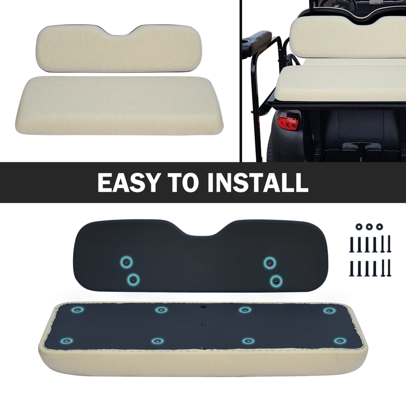 Universal Buff Golf Cart Rear Seat Replacement Cushions PU Material For Club Car