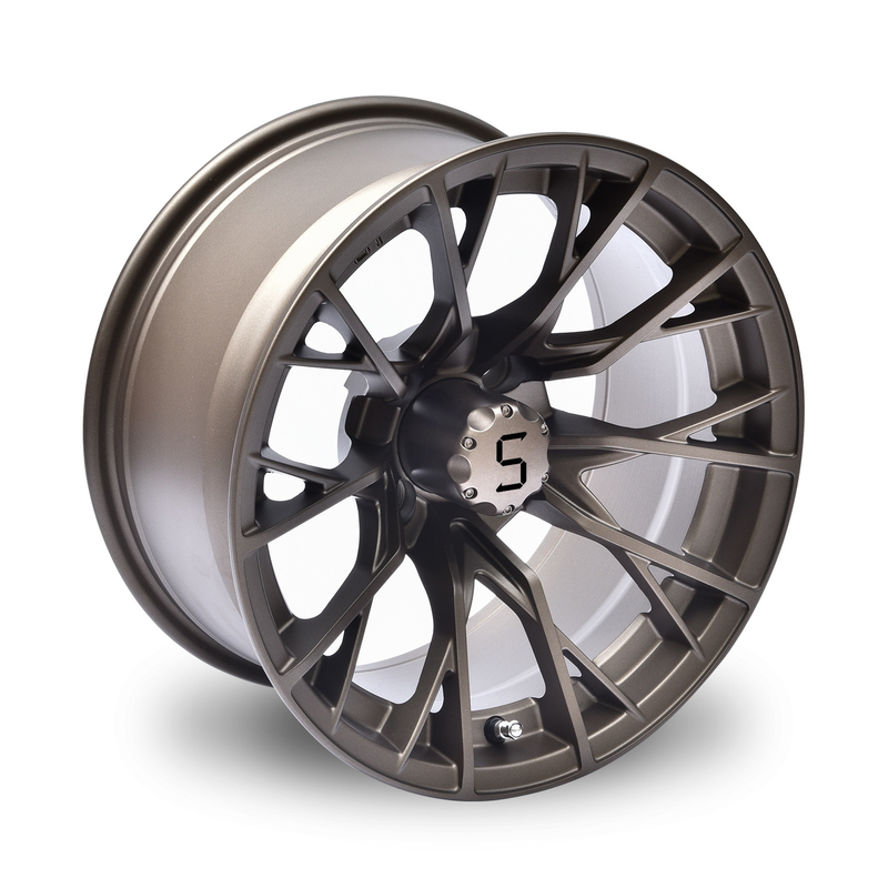 Gunmetal 14 Inch Golf Cart Wheels And Tires 4/101.6 Bolt Shuran New Starshine-419