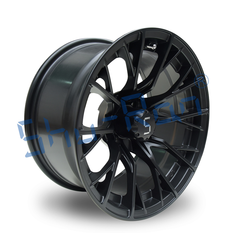 Shuran New 14'' Rims Matte Black Aluminum Golf Cart Wheel 14x7 Universal 4 Bolt Pattern