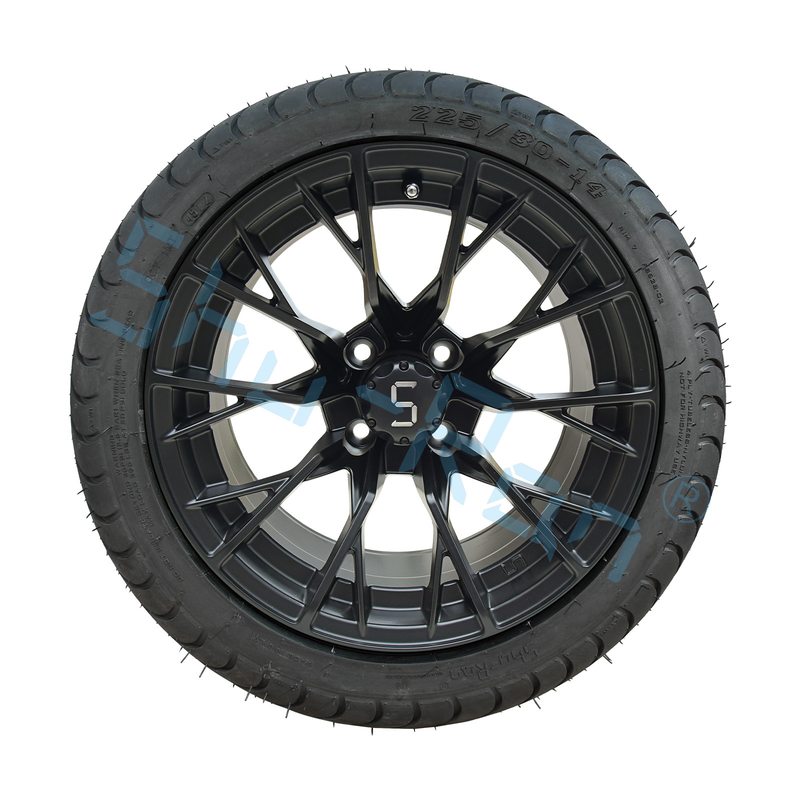 Wholesale Glossy Black 14 inch Rims with DOT Approve Tire for Golf Carts