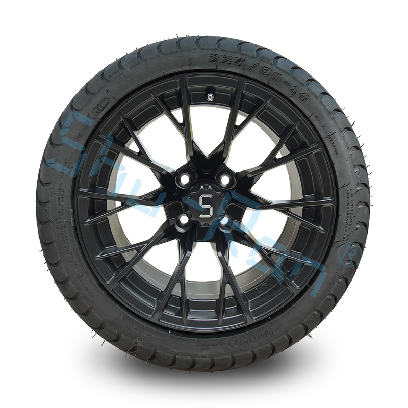 Wholesale Glossy Black 14 inch Rims with DOT Approve Tire for Golf Carts