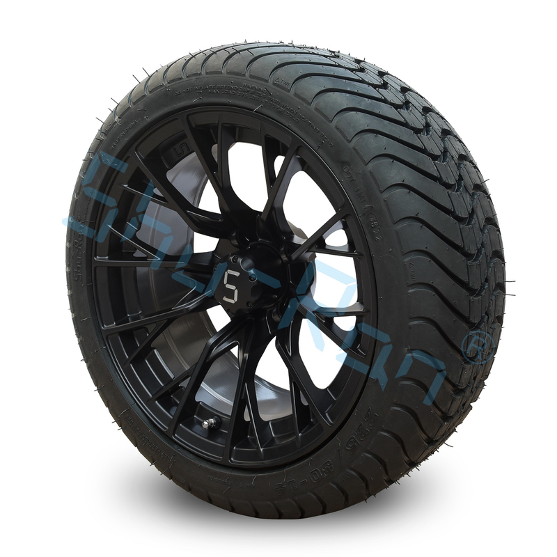 Wholesale Glossy Black 14 inch Rims with DOT Approve Tire for Golf Carts