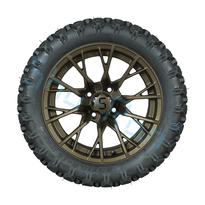 Customizable 14 Inch Golf Cart Bronze Wheels And Off-road Tires for Customer Requirements