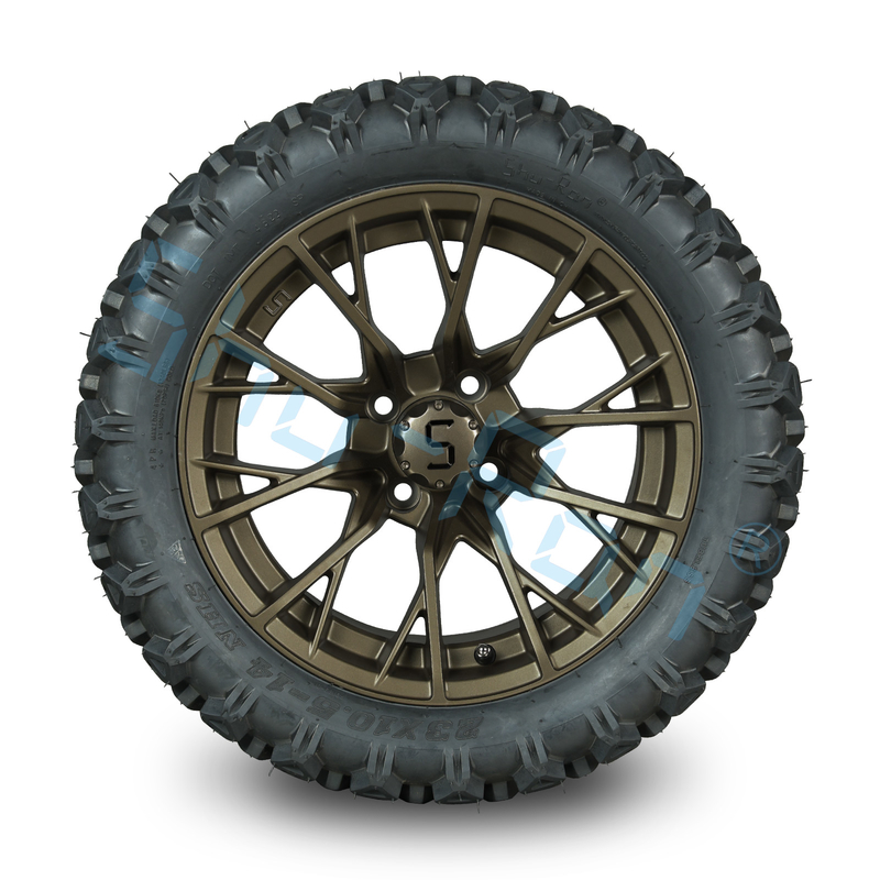 Customizable 14 Inch Golf Cart Bronze Wheels And Off-road Tires for Customer Requirements