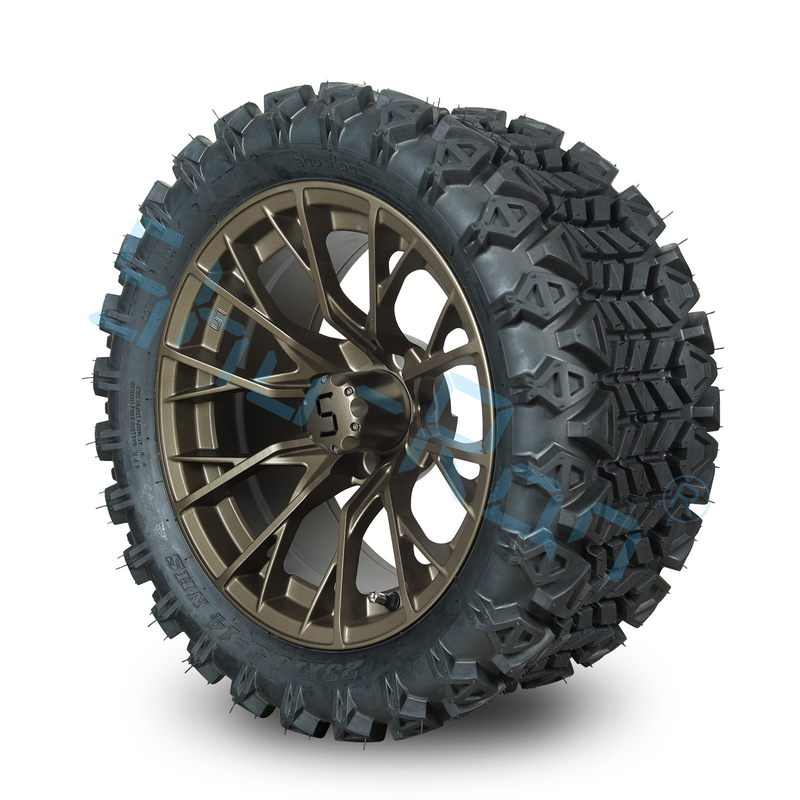 Customizable 14 Inch Golf Cart Bronze Wheels And Off-road Tires for Customer Requirements
