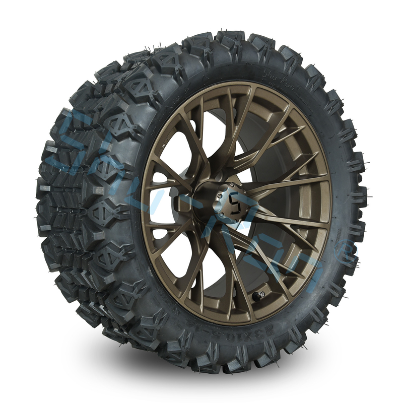 Customizable 14 Inch Golf Cart Bronze Wheels And Off-road Tires for Customer Requirements