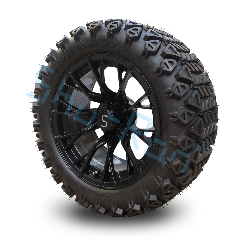 Shu Ran 14 Inch Golf Cart Wheels And Tires Rims with DOT Tires 101.6 PCD 4x4 Bolt Pattern