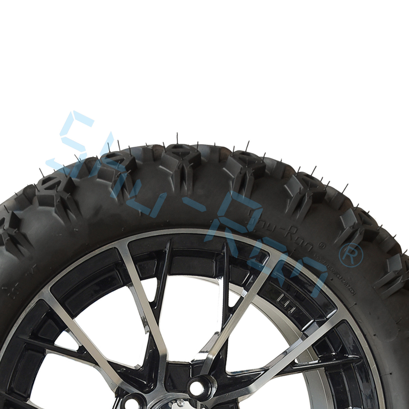 Exclusive Golf Cart Machined Glossy Black Wheel 14inch Tire with Rim for Golf Carts
