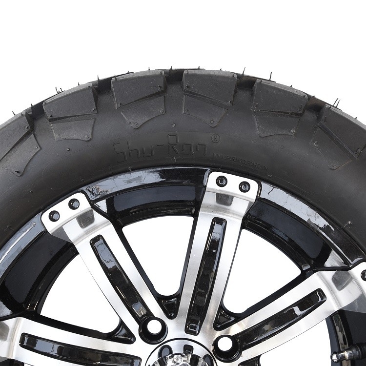 Golf Cart 14'' Aluminum Wheel and 22x10-14 All Terrain DOT Tire Combo - Machined/Glossy Black