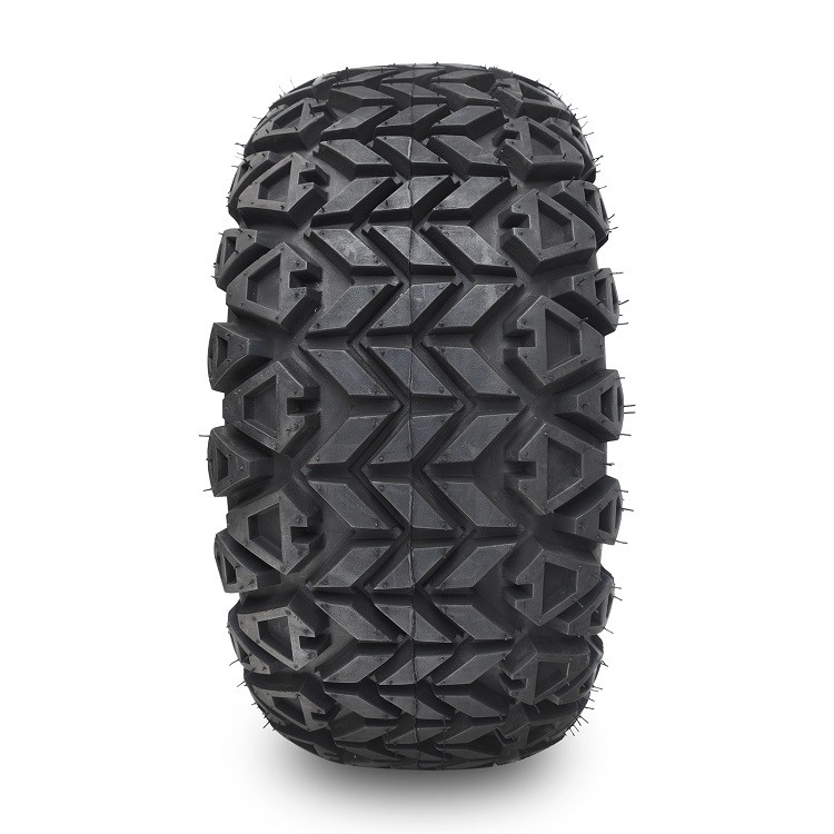 12'' Golf Cart Aluminum Rims & 23x10.5-12 All Terrain Tyres Combo - Machined/Glossy Black
