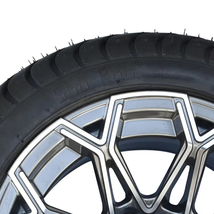 12'' Machined/Gunmetal Golf Cart Wheels And 215/35-12 DOT Street Tires Assemblies