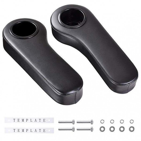Golf Cart Armrest for Golf Cart Rear Seat kit, Arm Rest with Cup Holder No Drilling Required