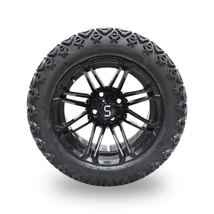 Golf Cart Off-Road 22*10-14 Tire and Gloss Black Rim With S Center Cap