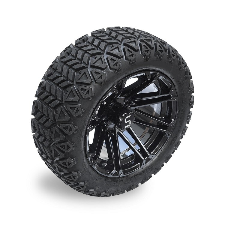 Golf Cart Off-Road 22*10-14 Tire and Gloss Black Rim With S Center Cap