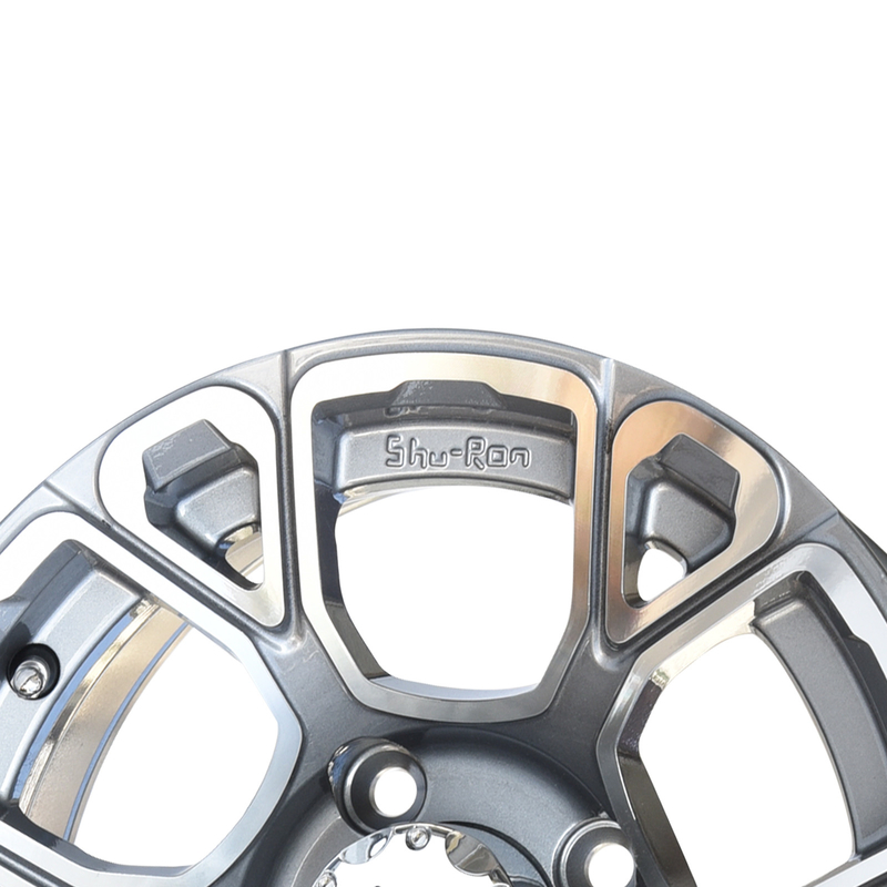 Golf Cart 12 Inch Machined/Gunmetal Aluminum Wheels Including Center Caps 4x4(101.6mm) Bolt Pattern