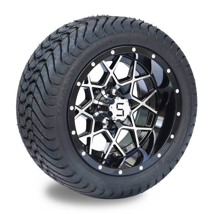 215/35-12 Street Tyres and 12 Inches Golf Cart Rims 4 PLY DOT Rated