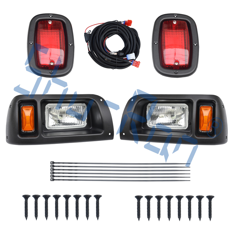 Golf Cart Halogen Headlight And LED Red Taillight Kit Compatible With Club Car DS