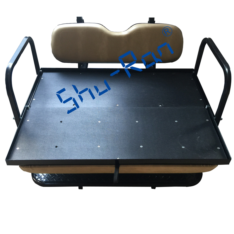 EZGO TXT  Golf Cart Rear Flip Folding Back Seat Kit - Factory Tan Cushions