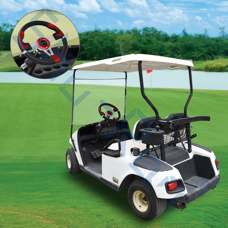 Golf Cart F1 Red Custom Steering Wheel For Club Car, EZGO, And Yamaha