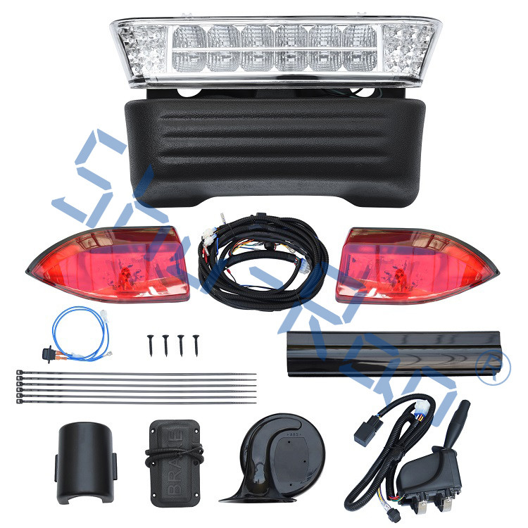 Golf Cart Deluxe LED Light Kit For Precedent, With Headlight Taillight Turn Signals Switch Horn