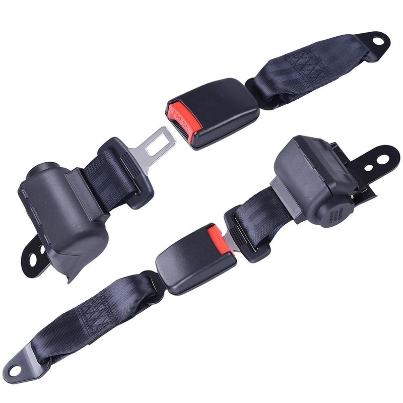 2 Universal Retractable Golf Cart Seat Belts Bracket Kit Compatible with EZGO Yamaha Club Car