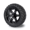 DOT 14 Inch Golf Cart Wheels And Tires 22x10-14 All Terrain Gloss Black 6 Spokes
