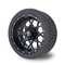 14 Inch Matte Black Golf Cart Rims And Tire Combo 225/30-14 Street DOT 101.6 PCD