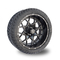 14 Inch Matte Black Golf Cart Rims And Tire Combo 225/30-14 Street DOT 101.6 PCD