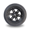 12x7 Matte Black Golf Cart Wheel Tire Combo 215/35-12 Low Profile Tire Combo 101.6 PCD