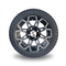 Machined Gloss Black Golf Cart Wheel And Tire Combo 215/35-12 Low Profile DOT Tyres 4 Set