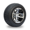 Golf Cart 10'' Rims And 205/50-10 DOT Street Tire Combo - Machined/Glossy Black