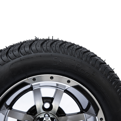 Golf Cart 10'' Rims And 205/50-10 DOT Street Tire Combo - Machined/Glossy Black