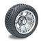 Golf Cart 12'' Aluminum Alloy Wheel and 215/35-12 DOT Street Tire Assembly - Machined/Gunmetal