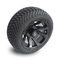 Golf Cart 12 Inch Matte Black Wheels and 215/35-12 Street Tires 4x4 Bolt Pattern DOT Rated