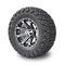 12'' Golf Cart Aluminum Rims &amp; 23x10.5-12 All Terrain Tyres Combo - Machined/Glossy Black