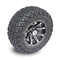12'' Golf Cart Aluminum Rims &amp; 23x10.5-12 All Terrain Tyres Combo - Machined/Glossy Black
